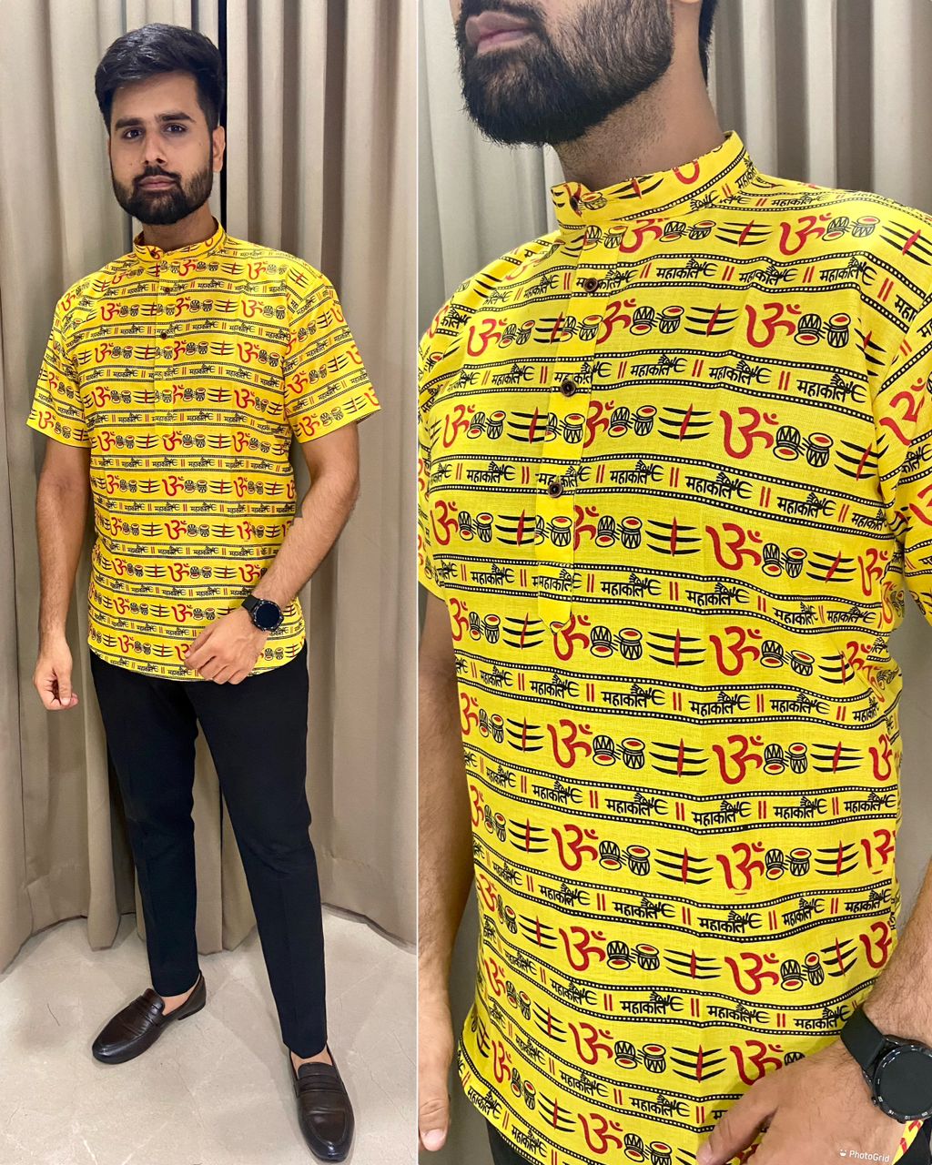 Mahakal Radhe Printed Short Kurta Mens Catalog
